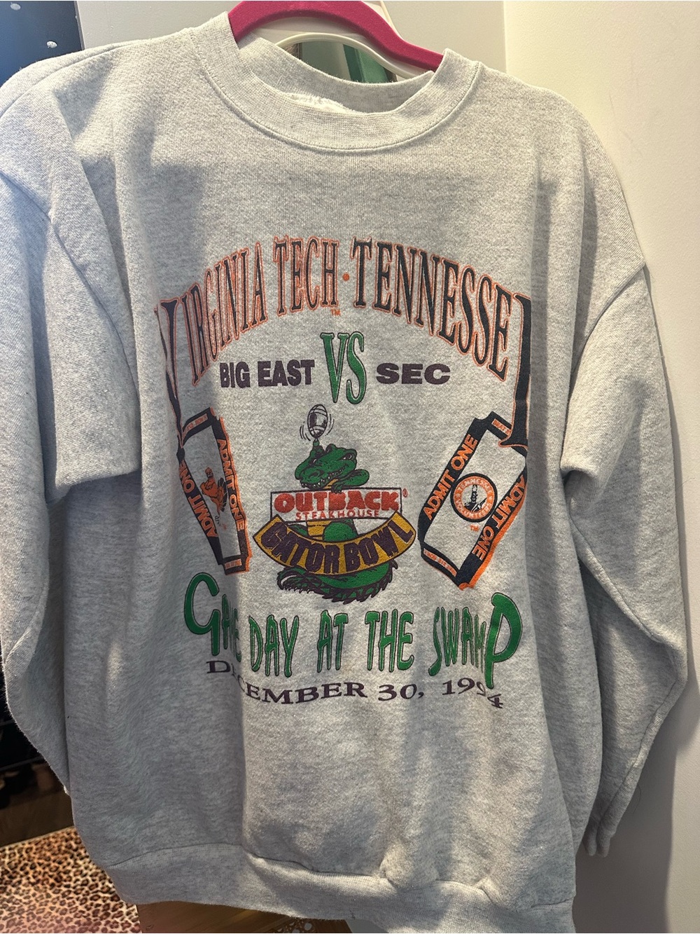 Virginia Tech vs Tennessee Vols 1994 Outback Gator Bowl Vintage Sweatshirt